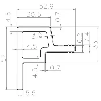 Угловой элемент для фасадной панели (53*57*3600 мм) 3D, CO EXTRUSION, PG Орех